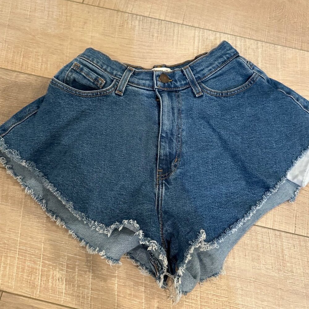 VIBRANT MIU WOMENS DENIM SHORTS SMALL